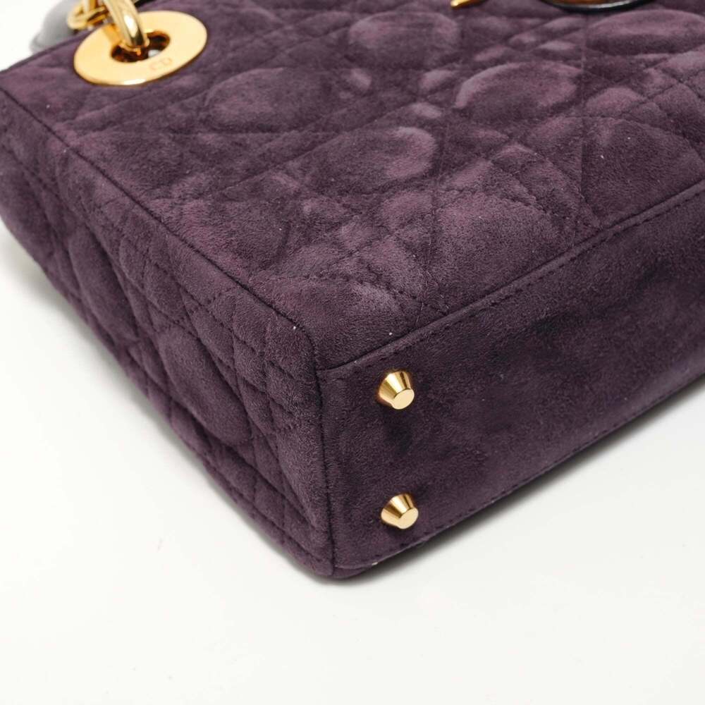 Christian Dior Lady 2-way handbag with gold hardware, purple. - Picture 5 of 14